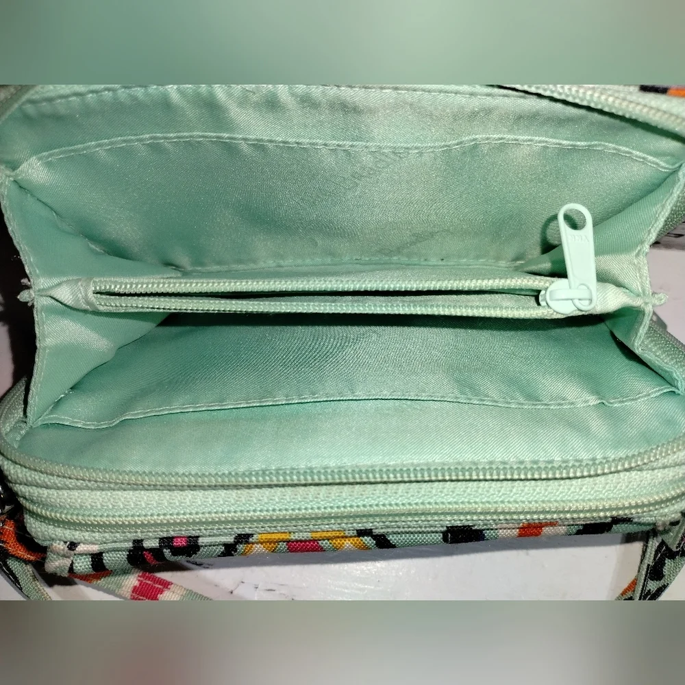 Vera Bradley Colorful Patterned Crossbody Bag - Green, Red, Black - Picture 2 of 7